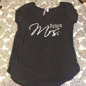 “Future Mrs.”charcoal grey comfy stretchy t-shirt